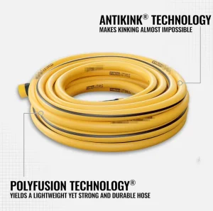 Professional Grade Durable PVC Garden Hose 50 Feet X 5 8 Inch Yellow 500 PSI