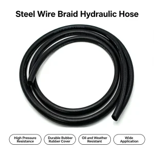 Project Grade Steel Wire Reinforced Hydraulic Hose Flexible Durable Tube for Mechanical Repair & Hydraulic System Replacement