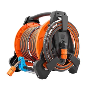 Pulley Guide Rail Auto Arrangement Storage Retractable Garden Hose Reel Cart with Lead Hose Storage Groove