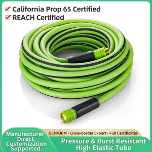 Pvc50ft Garden Hose Crack Proof UV Resistant Heavy Duty Water Hose for Lifetime Use with Leak Free Brass Fittings