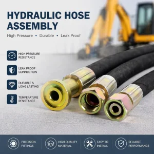 R1 Hydraulic Rubber Hoses With Connectors Assembly 3/4 Inch High Pressure