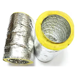 R6 R8 Fiberglass Aluminum Foil 25mm HVAC Insulated Flexible Air Duct Hose