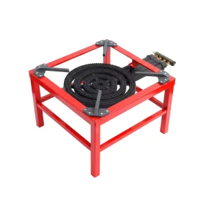 Red 4 Tube High Power Single Burner Iron Gas Stove Heavy Duty Portable Outdoor Propane Cooker for RV & Commercial Use