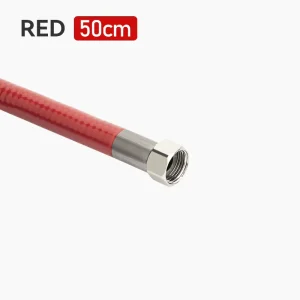 Red PVC Coated Corrugated Hose Flexible Stainless Steel PVC Plated Hose Pipe for Water Heat Insulation Shower Plumbing Hoses