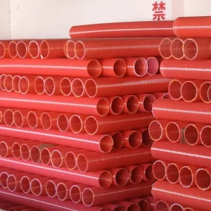Red PVC Spiral Reinforced Suction Hose Flexible Corrugated Vacuum Hose for Water Mud Slurry Pumping