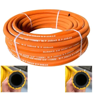 Reinforced Braided Natural Rubber Compressed Air Hose Heat Stable for Factory Line Automotive Center Professional Grade Cutting