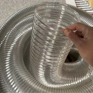 Reinforced Flexible PU Steel Wire Hose Thick Duct Hose Plastic Tubes for Industry Air Dust Removal Wood Dust Spiral PVC Hose