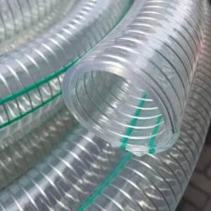 Reinforced Heavy Duty PVC Steel Wire Hose High Pressure 100m Roll 6mm Flexible for Pond Bilge Pump Vacuum Water Irrigation