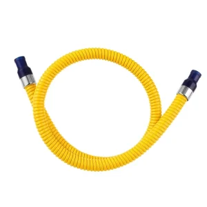Residential Armored Gas Hose Yellow PVC coated Corrugated Galvanized Steel Flame retardant Flexible Gas Hose