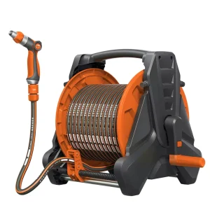Retractable CNS Standard ABS 1 2” Garden Hose Reel Cart with Telescopic Handle Wall Mountable 10m 50m Lengths