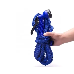 Retractable Garden Hose Garden Water Hose Rubber 25/50/75/100FT Blue 3 Times Length Release Hose