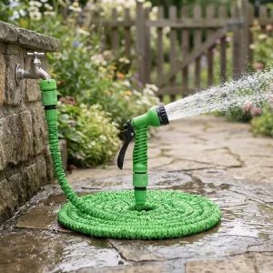 Retractable Garden Hose Set High Pressure Retractable Magic Hose Ideal for Watering Flowers and More