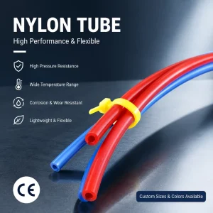 Rigid Nylon Tube PA12 Straight Fuel Line Pipe 1/4 5/16 3/8 Inch Chemical Resistant for Automotive and Industrial Fuel Systems