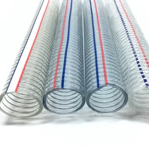 Robust Steel Wire Reinforced PVC Hose 1/4″ 1/2″ 3-1/2″ 6″ Customizable Length 10-100m High Burst Pressure for Severe Duty