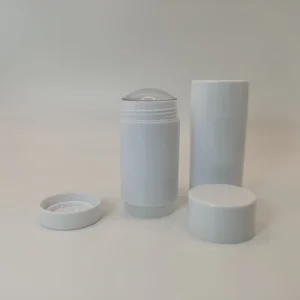Round Shape Twist Plastic Cosmetic Deodorant Tube with Screw Cap 30g 50g 75g Sizes Flat PP Bottle Silk Screen Printed
