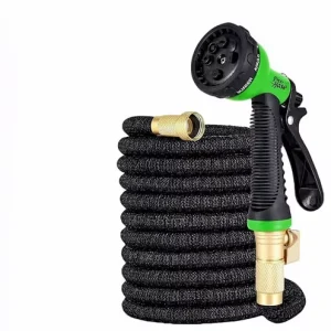 Rubber 25FT 50FT 75FT 100FT Durable Expandable Flexible 3/8” Garden Hose Reel