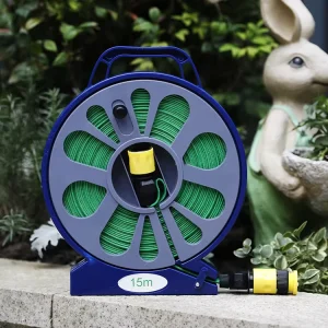 Rubber Material Rotary Garden Hose Reel 3/4” Diameter Wall Mountable Household Water Gun Garden Hose Set