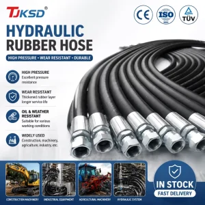 SAE 100 R1 R2 Hydraulic Rubber Hose 1/4″-2″ Diameter 1-6 Layer Wire Reinforcement Cutting -40C +100C Working