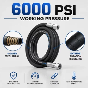 SAE 100 R12 High Pressure Hydraulic Hose 4 Spirals Steel Wire Reinforced Oil Resistant Synthetic Rubber Hose for Industrial Use