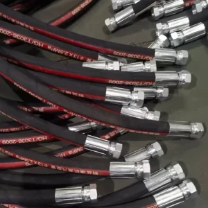 SAE 100R2 Hydraulic Hose Assembly with Fittings 1/4 Inch Steel Wire Braided High Pressure Flexible Rubber Pipe 5000 PSI