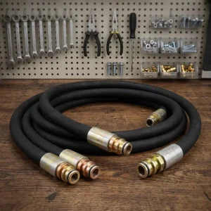 SAE 100R2AT 2SN High Pressure Hydraulic Oil Hose 4000 PSI Double Wire Braided NBR Tube With O Ring Brass Connector for Excavator