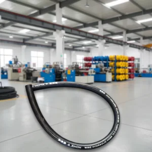 SAE 100R2AT Smooth Cover Wire Braided NBR Hydraulic Hose 1 2 Inch Oil Heat Resistant ISO Certified Black Moulded