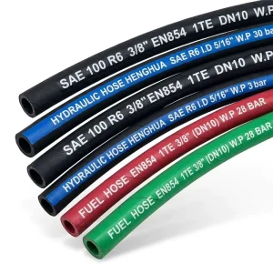 SAE 100R6 Flexible Hydraulic Hose 1/2 3/4 Inch Textile Braid Reinforced Rubber Tube 400 PSI Diesel Fuel Transmission Pipe