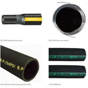 SAE 1SN Rubber Hydraulic Hose Braided Textile Helix Steel Wire Reinforcement Suction Return Petroleum Water-base Fluids