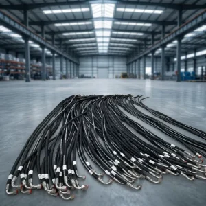 SAE EN Standard High Pressure Steel Wire Reinforced Hydraulic Rubber Hose Cutting Service 40C~+120C Temperature Range
