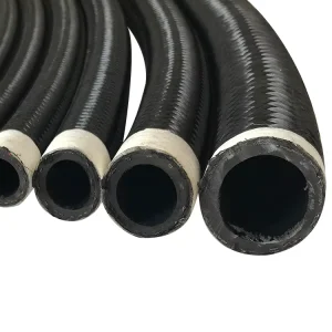 SAE J1532 Radiator Hose Black Nylon Cover CPE Rubber Stainless Steel Braiding Flexible Sizes AN4 AN6 AN8 AN10 AN12 AN16 AN20