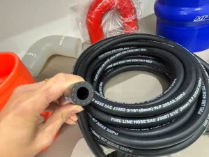 SAE J30R7 5 16″ Fiber Braided Rubber Fuel Hose Flexible High Pressure Gas & Oil Line