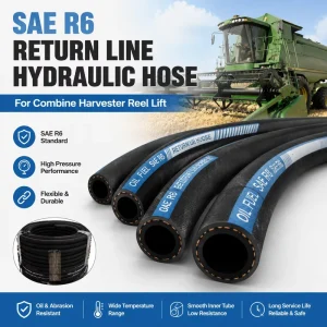 SAE R6 Return Line Hydraulic Hose for Combine Harvester Reel Lift