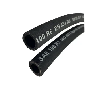 SAE100R6 NBR Fiber Braided Oil Hydraulic Hose R3 Pressure Rubber with Wrapped Cover and Cutting Service 1TE 2TE