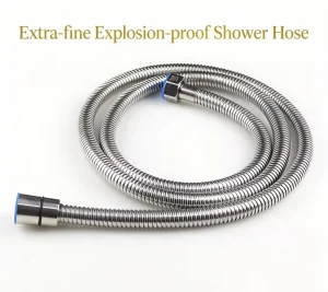 SH2E Extra-fine Explosion-proof Shower Hoses 120/150/200cm Double SS Heads for Low/High Temperature Smoother Water Flow