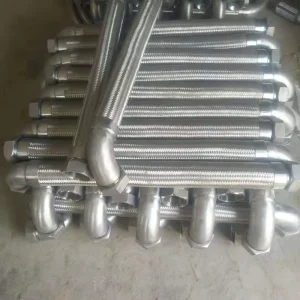 SS304 Stainless Steel Flange Corrugated Pipe Braided Metal Hose High Temperature Pressure Steam Hose
