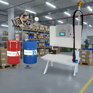 Semi Automatic Digital Portable PU Foam Packaging Filling Machine with PLC and Pump for Film Case Cartons Art Crafts