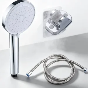 Shower Booster Showerhead Set Rainfall Nozzle Thick Hose Large-Diameter Nozzles Anti-Clogging Quick Connect for Home