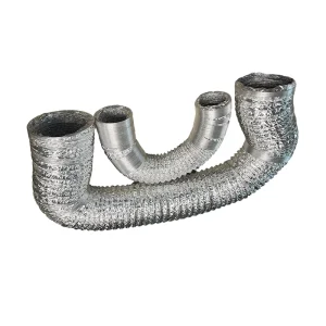 Silver Flexible Aluminum Foil Air Duct Easy Install 4/5/6 Inches Diameter Ducting Hose Heat Resistant