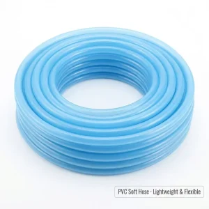 Sky Blue Soft PVC Garden Hose Flexible Water Pipe Smooth Bore Agricultural Hose 1/2 3/4 1 Inch 10m 15m 20m 25m Custom Color OEM