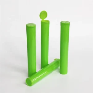 Smell Proof Plastic PP Tubes with Child Resistant Cap Sealing for Rolling Paper Cone Packaging