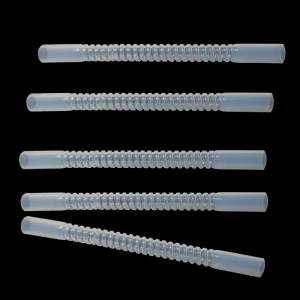 Smooth Cuff End Clear Transparent PTFE Convoluted Hose High Temperature Resistance PTFE Tubing