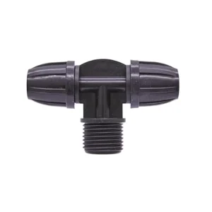 Socket Type 8mm 1/2 Inch External Thread Lock Clip Tee Capillary Tube Plastic Pipe Fitting for Garden Water Hose Drip Irrigation