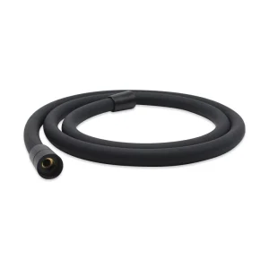 Soft Black Silicone Shower Hose with Leak Resistant Stainless Steel Ends for Home and Hotel Bathroom Systems