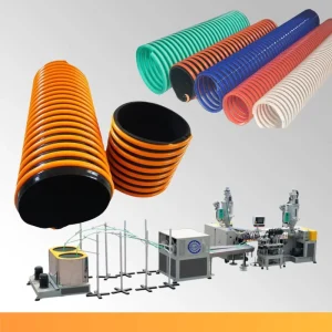Soft PVC Spiral Flat Type Customized Layers Reinforce Hose Dual Extruder Automatic PE Pump Bearing PLC Extruders