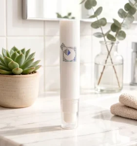 Soft Plastic Cosmetic Oval Tube for Face Mask Face Wash with Brush Applicator Hot Stamped 60ml