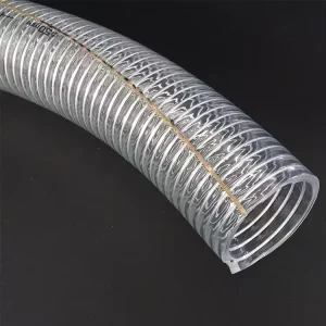 Spiral Galvanized Steel Wire Reinforced Transparent PVC Hose for Heavy Duty Suction Conveying Flexible & Durable Industrial Use
