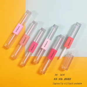 Square Double-end Lipgloss Tube Makeup Packaging Custom Logo Double Sides Labial Lipgloss Lipstick Tube