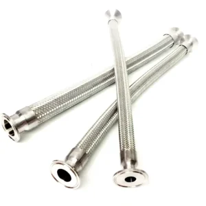 Stainless Steel Bellow Flexible Exhaust Hose with Braided Reinforcement Cutting Service 1 2 24 Inch 196~+420C