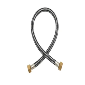 Stainless Steel Braided Corrugated Flexible Hose Flange Connection Garden Rubber Mental Hose for Kitchen Bathroom