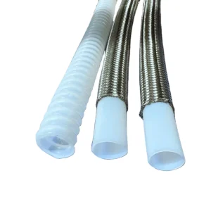 Stainless Steel Braided Flexible Antistatic PTFE Hose Inner Smooth Outer Corrugated Conductive Customized Length Cutting Service